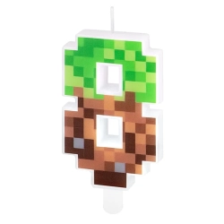 ŚWIECZKA NA TORT MINECRAFT PIKSELE CYFRA 8 OSIEM URODZINY